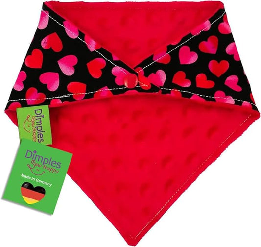 Dog bandana - Romantic hearts red for Valentine's Day