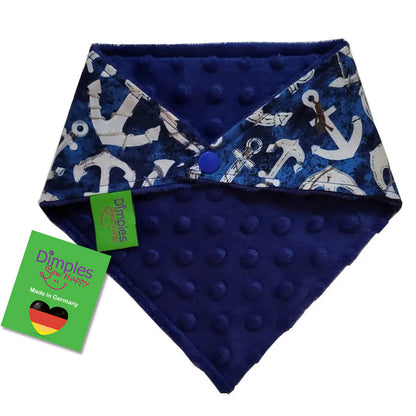 Nautical Dog Bandana with Anchors Dark Blue