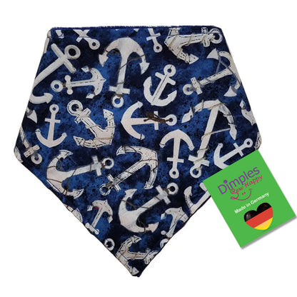 Nautical Dog Bandana with Anchors Dark Blue
