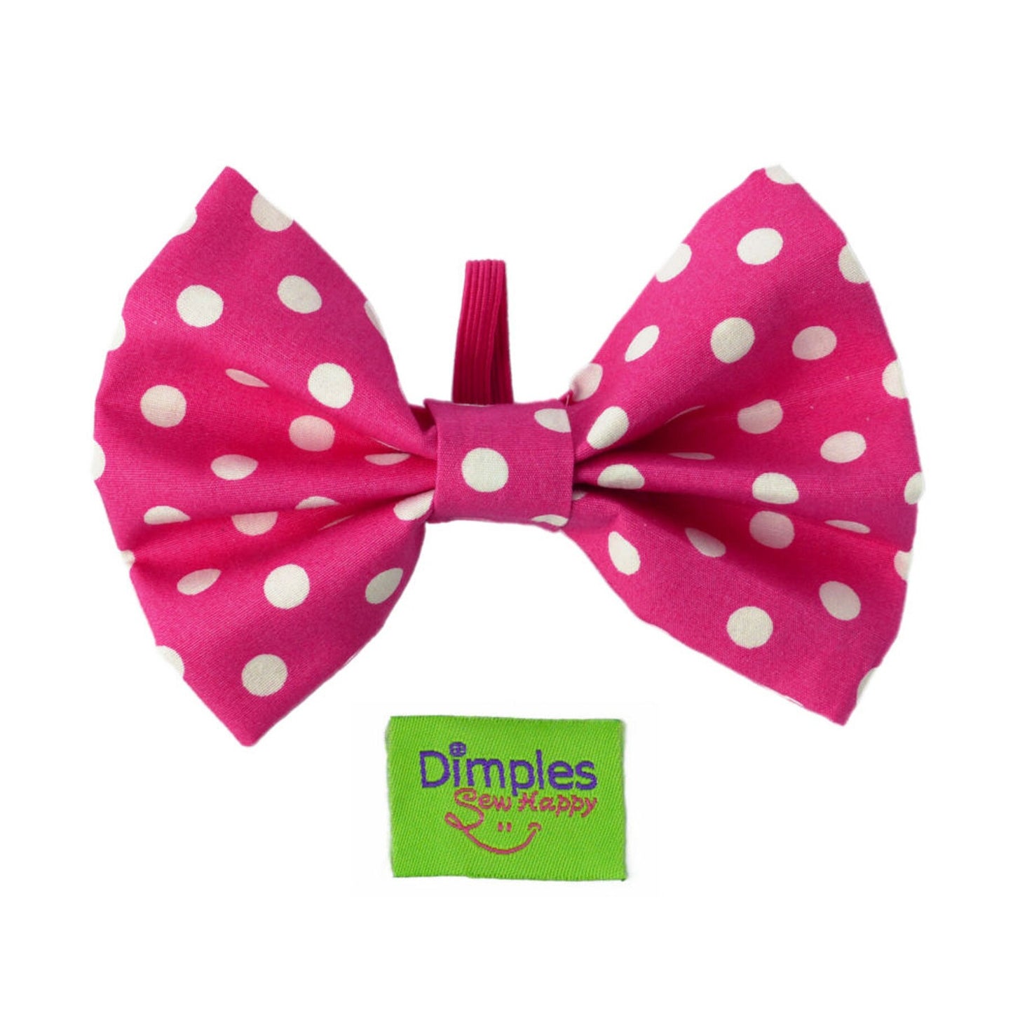 Dimples Hundefliege pink mit weissen Punkten - Hunde Schleife für Hochzeit, Geburtstag oder Taufe