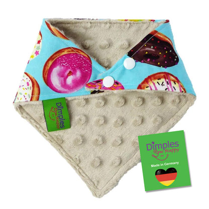 Turquoise Dog Bandana with Cute Donuts