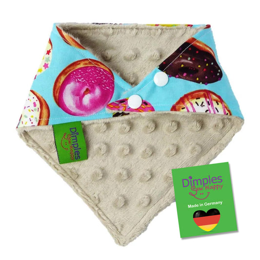 Turquoise Dog Bandana with Cute Donuts
