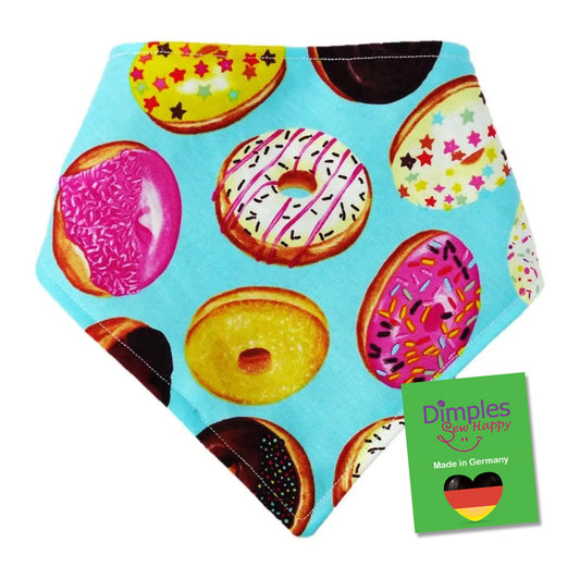 Turquoise Dog Bandana with Cute Donuts