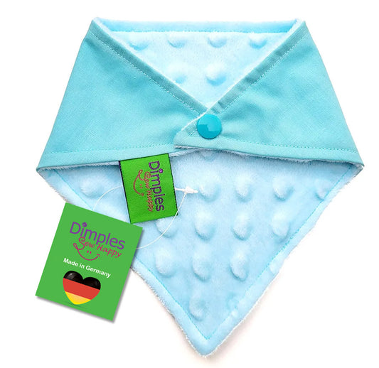 Light blue dog bandana with Christian fish symbol