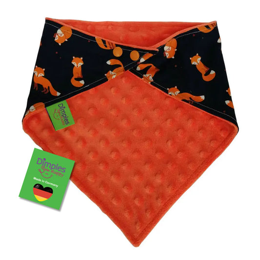 Foxes on dark blue dog bandana - Dog scarf for autumn