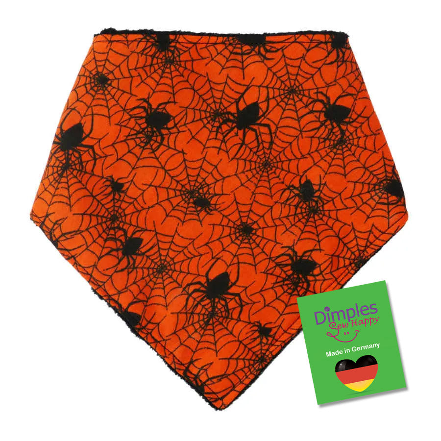 Halloween orange Spinnen Hundehalstuch Bandana Dimples