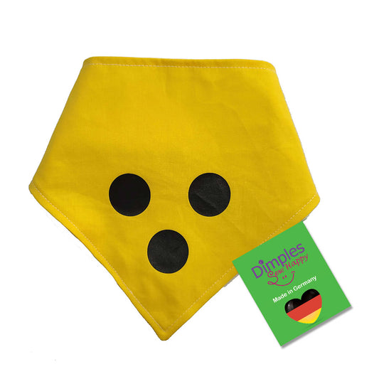 Blind Dog Bandana - Yellow Dog Scarf with 3 Dots Print for Guide Dog