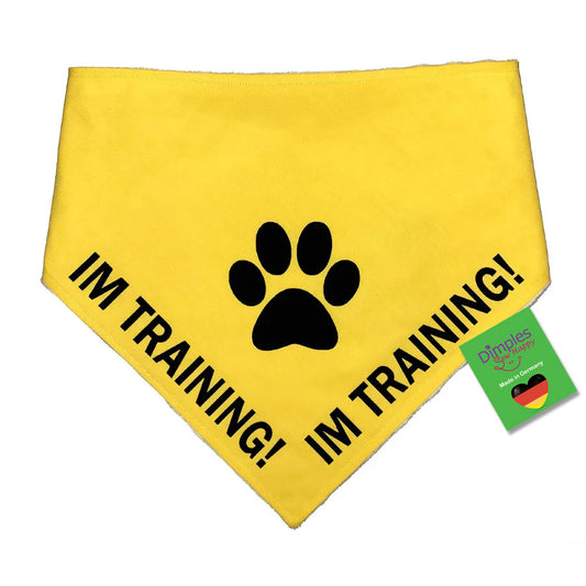 Yellow IN TRAINING Dog Bandana for Assistance Dog