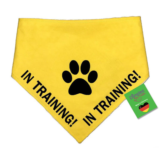 Yellow IN TRAINING Dog Bandana for Assistance Dog