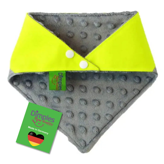 Neon yellow dog bandana with reflective strips