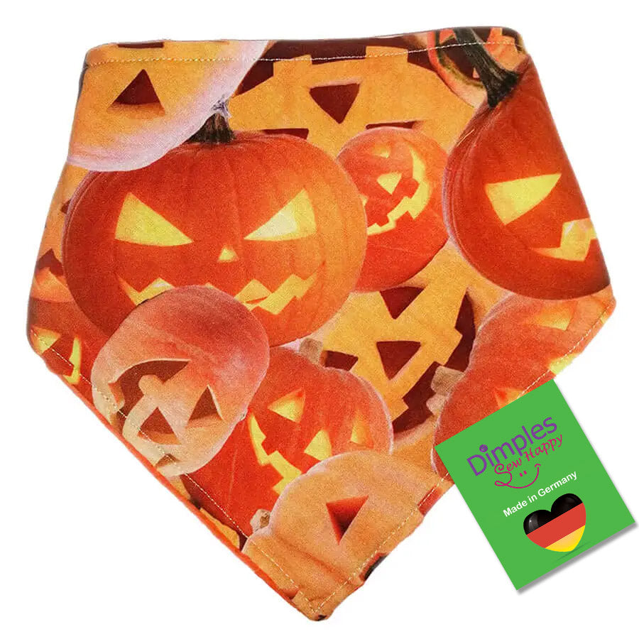 Halloween orange Kürbis Hundehalstuch Bandana Dimples
