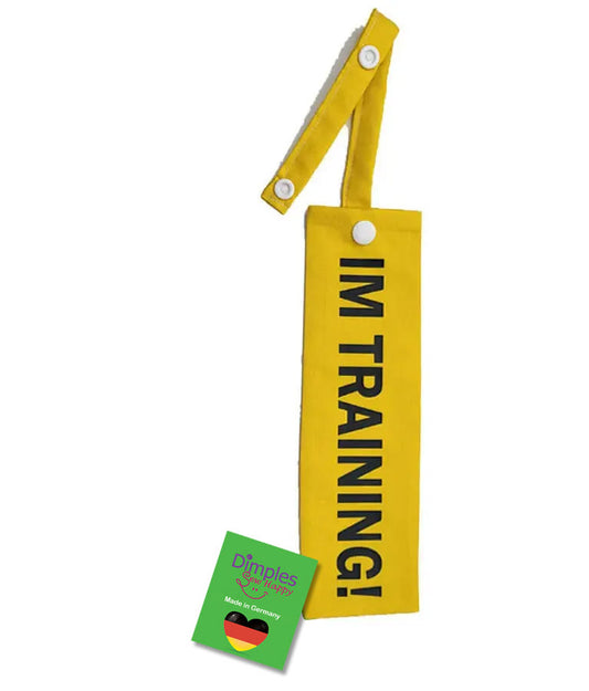 In training - printed canvas cover for dog leash - for school dogs, assistance dogs, companion dogs