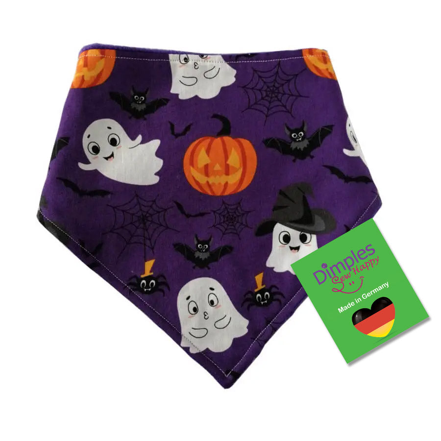 Halloween lila Geister Hundehalstuch Bandana Dimples