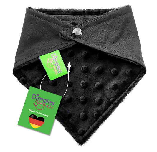 Black Dog Bandana with Metal Hand Symbol