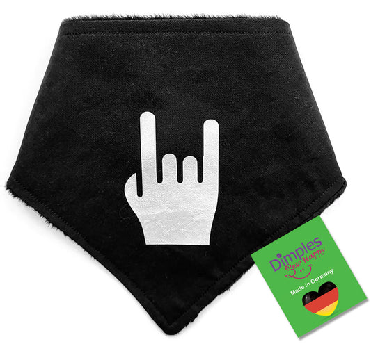 Black Dog Bandana with Metal Hand Symbol