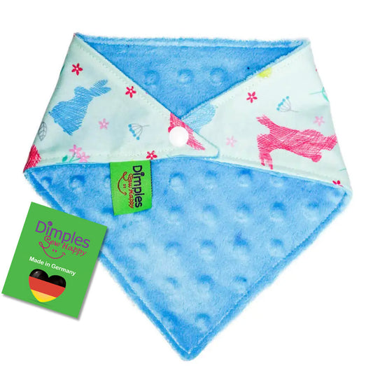Colorful Easter Bunnies on Turquoise Dog Bandana