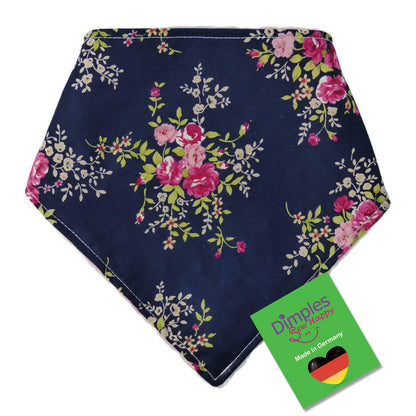 Roses on Dark Blue Dog Bandana