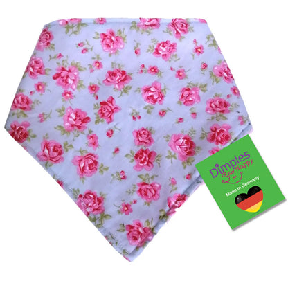 Vintage Roses on Light Blue Dog Bandana