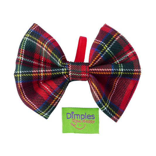 Dimple's Dog Bow Tie Red Tartan