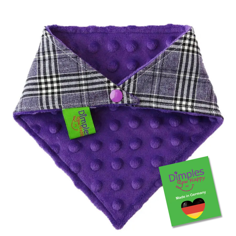 Glencheck Purple Plaid Dog Neckerchief Bandana