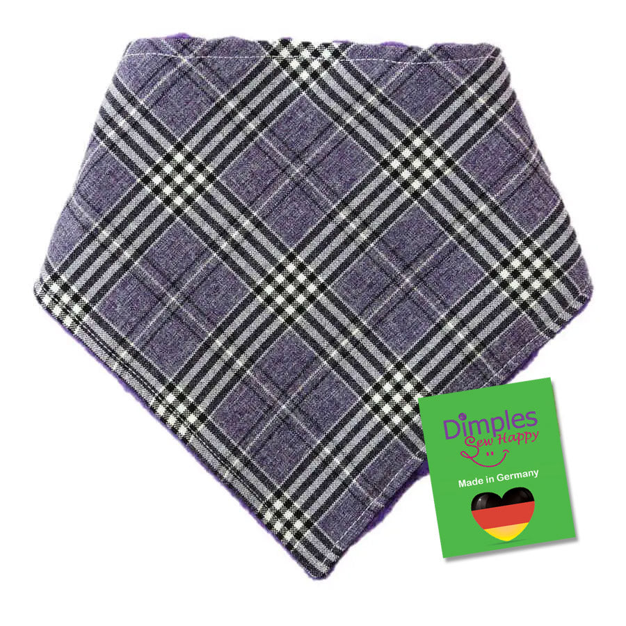 Glencheck Purple Plaid Dog Neckerchief Bandana