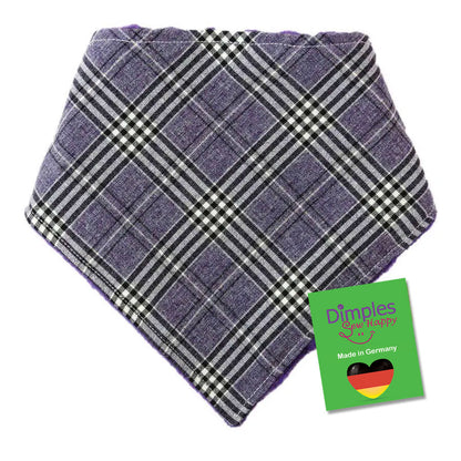 Glencheck Purple Plaid Dog Neckerchief Bandana