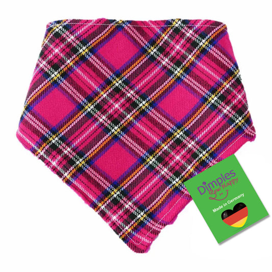 Tartan Plaid Pink Dog Bandana