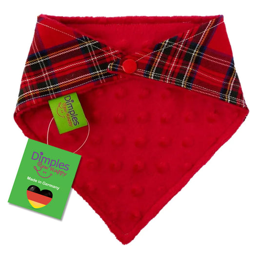 Red Tartan Plaid Dog Bandana - Dog Scarf