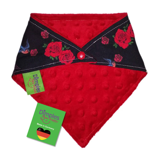 Swallows and Roses Dog Bandana Rockabilly Bandana