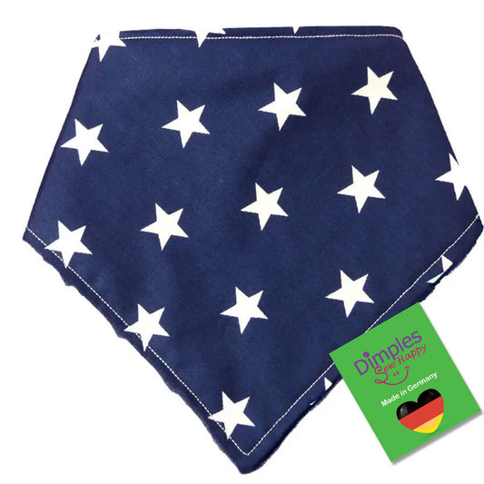 Dog Bandana Dark Blue with White Stars