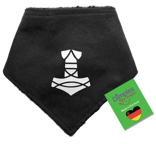 Black dog bandana with Thor's Hammer symbol