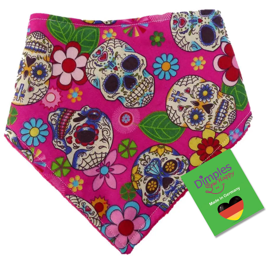 Mexican Skulls Pink Dog Bandana