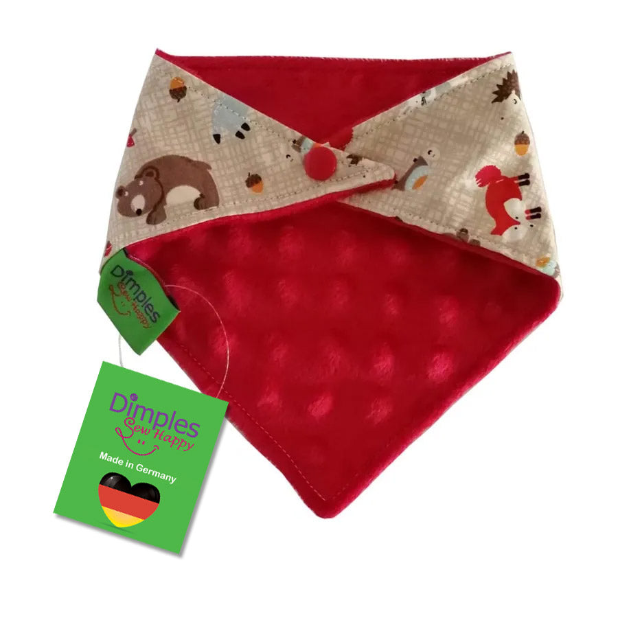 Forest Animals Dog Bandana - Bandana with Animal Motif Fox Raccoon and Hedgehog