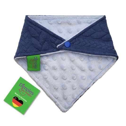 Blue cable knit dog scarf bandana