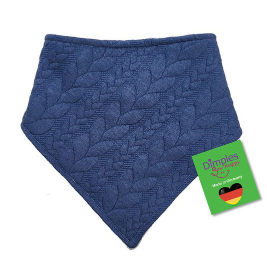 Blue cable knit dog scarf bandana