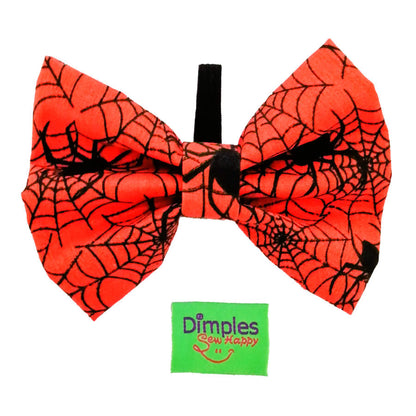 Dimple's Dog Bow Tie Halloween Spiders