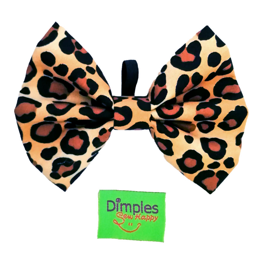 Dimple's Dog Bow Tie Leopard Pattern