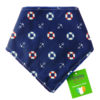 Anchors And Life Belts Navy Nautical Dog Bandana Front | Dimples Sew Happy