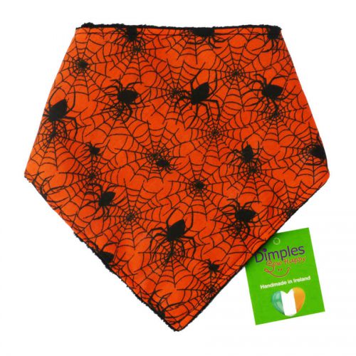 Hundehalstuch Halloween Spinnen orange